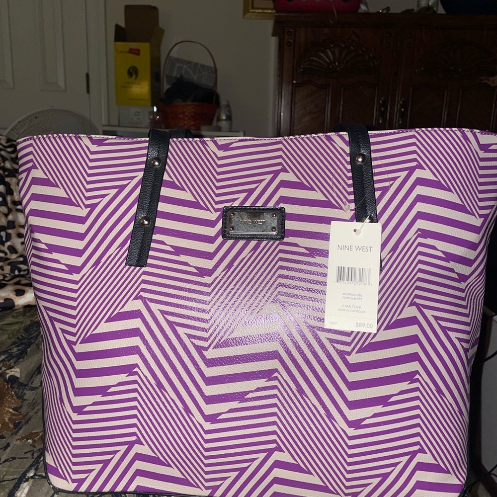 Nine West Purple and White Women's Tote Bag